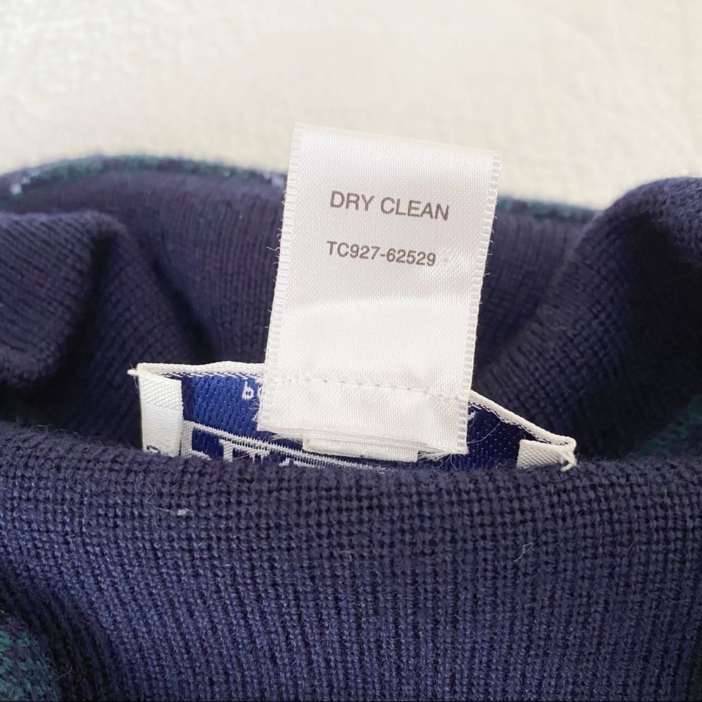 Pendleton Plaid Trim Wool Button Front Cardigan -L - image 5